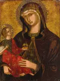 Nikolaos Tzafouris, Madre della Consolazione, c. 1500, tempera on wood, gold ground punched