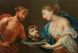 Johann Georg Platzer, Salome receiving the head of Saint John the Baptist, oil on panel