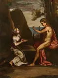 Annibale Carracci, Orpheus and Eurydike, oil on canvas; unframed