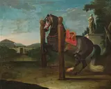Johann P. Leopold Axtmann, Horse in Levade, c. 1730, oil on canvas