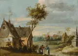 David Teniers the Younger, Village scene, oil on panel, parqueted