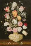 Philipp de Marlier, Bouquet of flowers in a chamois-coloured ceramic vase, c. 1625, oil on panel
