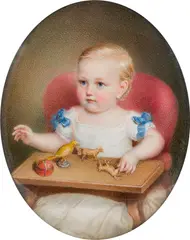 Richard Schwager, Child portrait, 1868, watercolour on ivory