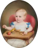 Richard Schwager, Child portrait, 1868, watercolour on ivory