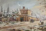 Karl Wenzel Zajicek, Hungelbrunn Schlössl, watercolour on paper