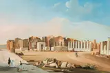 The forum in Pompeii by Neapolitan Master of the 19th Century, gouache on paper, sold Jul 2021