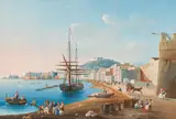 Harbour of Naples by Neapolitan Master of the 19th Century, gouache on paper, sold Jul 2021