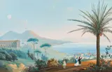 View of Naples with Vesuvius by Neapolitan Master of the 19th Century, gouache on paper, sold Jul 2021