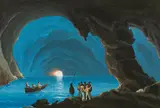 The Blue Grotto in Capri by Neapolitan Master of the 19th Century, gouache on paper, sold Jul 2021