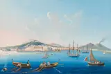 Fishing boats in front of Naples by Neapolitan Master of the 19th Century, gouache on paper, sold Jul 2021