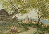 Antonietta Brandeis, Underneath Torquato Tasso's oak, Rome in the background