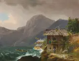 Markus Pernhart, Lake Hallstatt, c. 1851, oil on canvas
