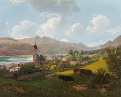 Rudolf von Alt, Lake Wolfgangsee in Upper Austria, 1831, oil on canvas
