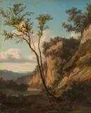 Rodolphe Töpffer, River landscape, oil on cardboard
