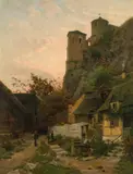 Hermann Schnee, Castle complex, oil on canvas