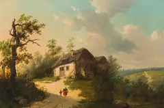 Auguste Coomans, Landscape with farmstead, 1865, oil on canvas