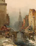 Carl Hilgers, Canal in Amsterdam (?), 1880, oil on panel