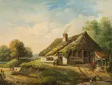 Dirk Johannes van Vreumingen, Dutch farmhouse, oil on canvas