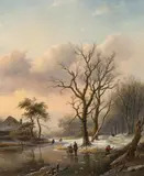 Jan Jacob Spohler, Winter landscape, oil on canvas