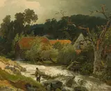 Andreas Achenbach, Angler at the Mühlbach