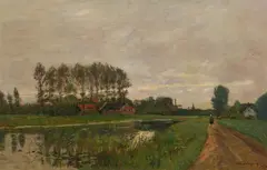 Helmuth Liesegang, Dutch canal landscape, oil on canvas