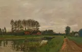 Helmuth Liesegang, Dutch canal landscape, oil on canvas