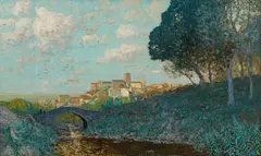 Alfred Zoff, Italian village landscape, 1920, oil on canvas
