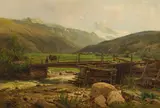 Wilhelm Julius Nabert, Aus dem Val d'Hérens" (Switzerland), oil on canvas