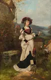 Alphons Bodenmüller, Lady in renaissance costume, 1879, oil on canvas