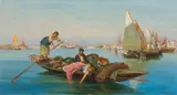 Pietro Barucci, Venetian canal, oil on canvas