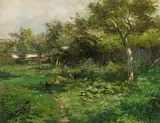Olga Wisinger-Florian, Im Grünen" (Partie vom Bisamberg), 1893, oil on panel