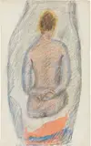 Alfons Walde, Nude in rear view, c. 1920, mixed media on paper