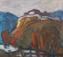Artur Nikodem, Sonnenburg Castle, 1920, oil on cardboard