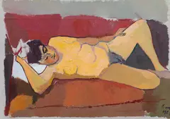 Kurt Absolon, Lying nude, 1950, oil on canvas