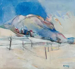 Anton Mahringer, Wintry Dobratsch, 1958, oil on canvas