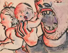 Werner Berg, Der Kinderfresser, 1934, watercolour on paper