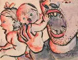 Werner Berg, Der Kinderfresser, 1934, watercolour on paper
