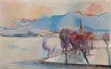 Anton Mahringer, Winter landscape with church of St. George