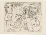 Pablo Picasso, Minotaure, Buveur et Femmes (from: La Suite Vollard), 1933, etching on paper Vergé de Montval
