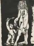 Vénus et l'Amour (after Cranach), 2nd variation by Pablo Picasso, 1949, lithograph on vellum, offered Jul 2021
