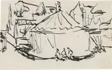 The fair (Dresden Vogelwiese) by Ernst Ludwig Kirchner, c. 1910, pen in India ink on paper, sold Jul 2021