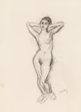 Herbert Boeckl, Standing female nude, c. 1930, charcoal on paper