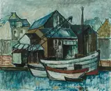 Gerhardt Frankl, Harbour of Uzerche, 1928, oil on canvas