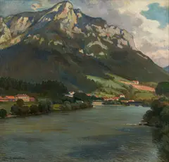 Richard Harlfinger, Mixnitz with Röthelstein, 1910, oil on canvas