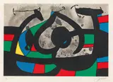 Le Lézard aux Plumes d'Or, Plate X by Joan Miró, 1971, colour lithograph on Japanese Paper, sold Jul 2021