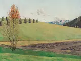 Julius Wegerer, Spring landscape, oil on canvas