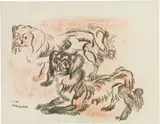 Schöne Mischung by Ludwig Heinrich Jungnickel, charcoal, red chalk on paper; unframed, sold Jul 2021