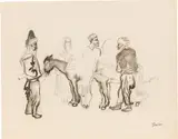 Bosnische Marktszene by Ludwig Heinrich Jungnickel, watercolor, coloured pencil, charcoal on paper; unframed, sold Jul 2021