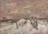Viktor Lederer, Vineyards in the snow, 1995, oil on canvas; unframed