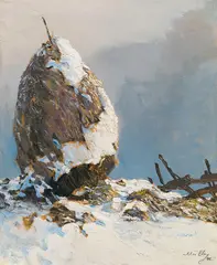 Oskar Mulley, Haystack, 1941, oil on cardboard